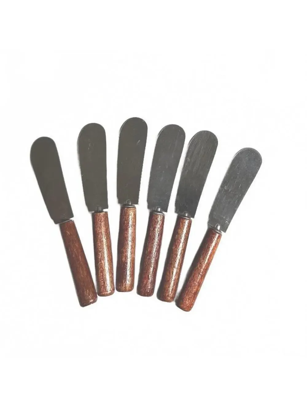 Set of 6 Vintage Stainless Steel Spreaders with Wooden Handles